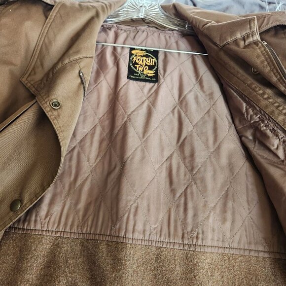 Vintage Foxrun Two By Gale Gould Womens Trench Coat Khaki XL Dark Brown - Picture 7 of 16